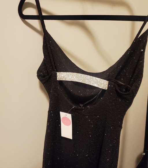 New Black Shimmer Cocktail Dress - Picture 5 of 7